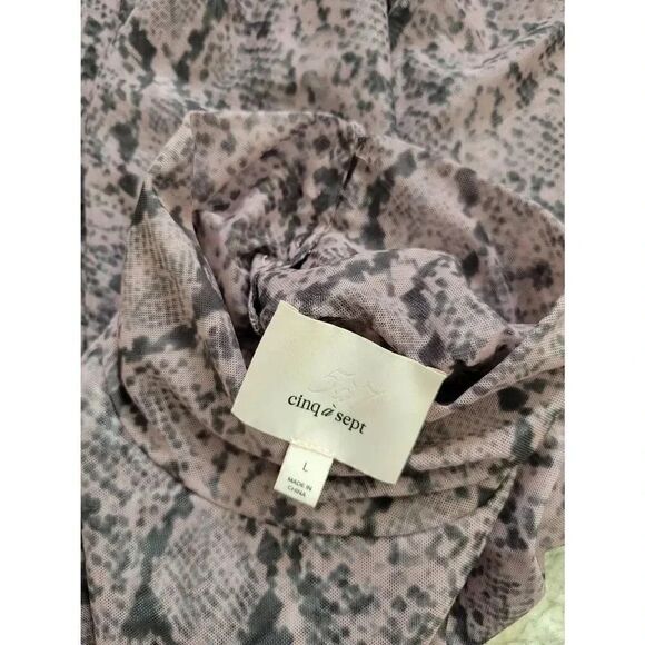 CINQ A SEPT Python Turtleneck In Sea Fog L - Picture 10 of 12